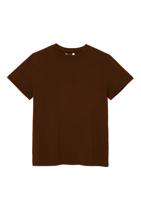 POINT LABEL MUSCLE FIT T-SHIRT (BROWN) POINT LABEL MUSCLE FIT T-SHIRT